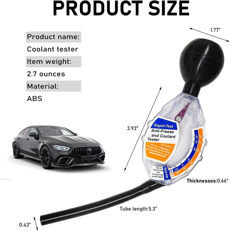 KVAEY 4PCS Coolant Tester Accessory, Automotive Professional Antifreeze Densitometer Freezing Testing Tool, Universal Coolant Hydrometer Tester for Winter and Summer, Car Accessories - Image 2